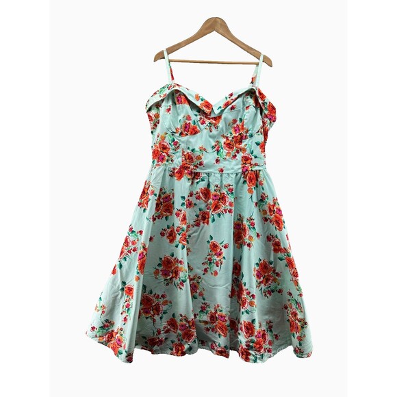 Stop Staring Marisol Swing Dress Size 18 Floral Colorful Sweetheart Rockabilly - Picture 2 of 11
